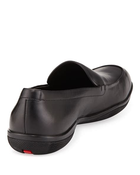 mens prada driving loafers|men's calf skin Prada loafers.